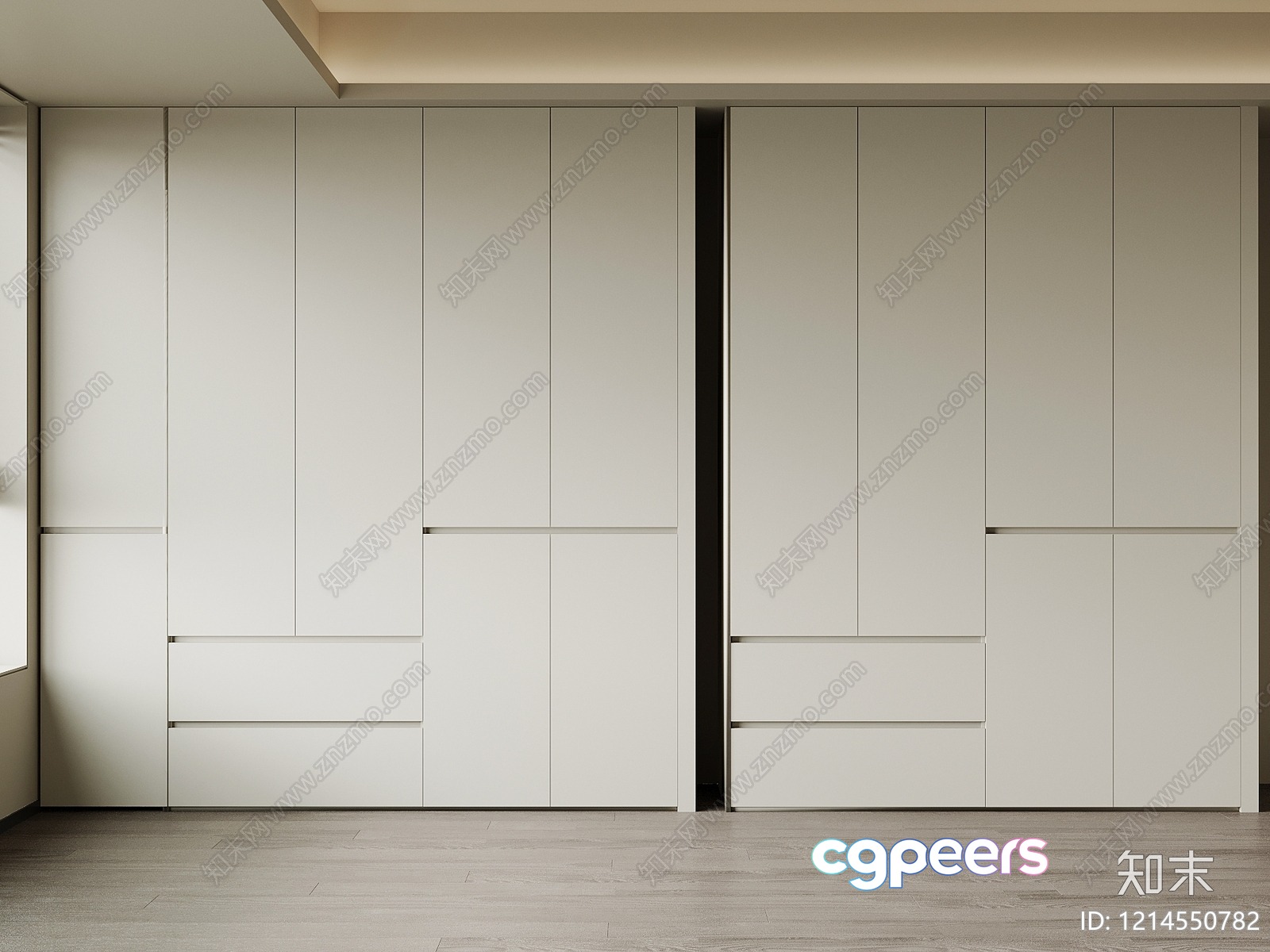 Modern White Wardrobe 3D Model - 15104 - VRAY Render Modern White Wardrobe 3D Model - 15104 - VRAY Render