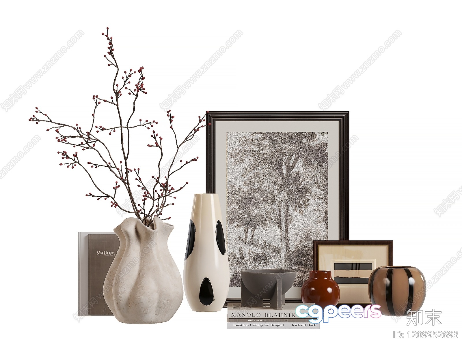 A Collection Of Vases 3D Model - 1447 - VRAY Render A Collection Of Vases 3D Model - 1447 - VRAY Render