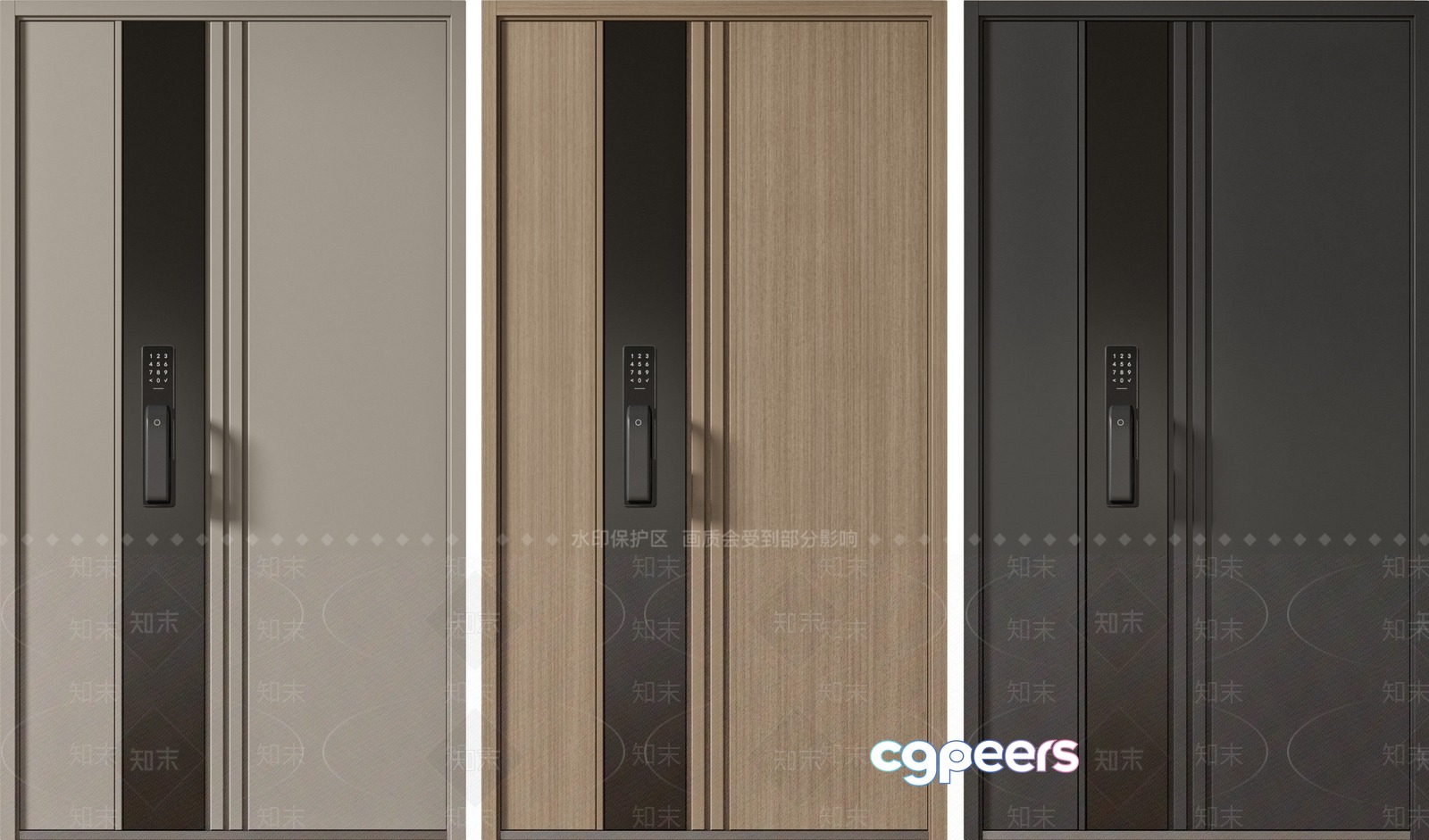 Modern Sliding Doors 3D Model - 736 - VRAY Render