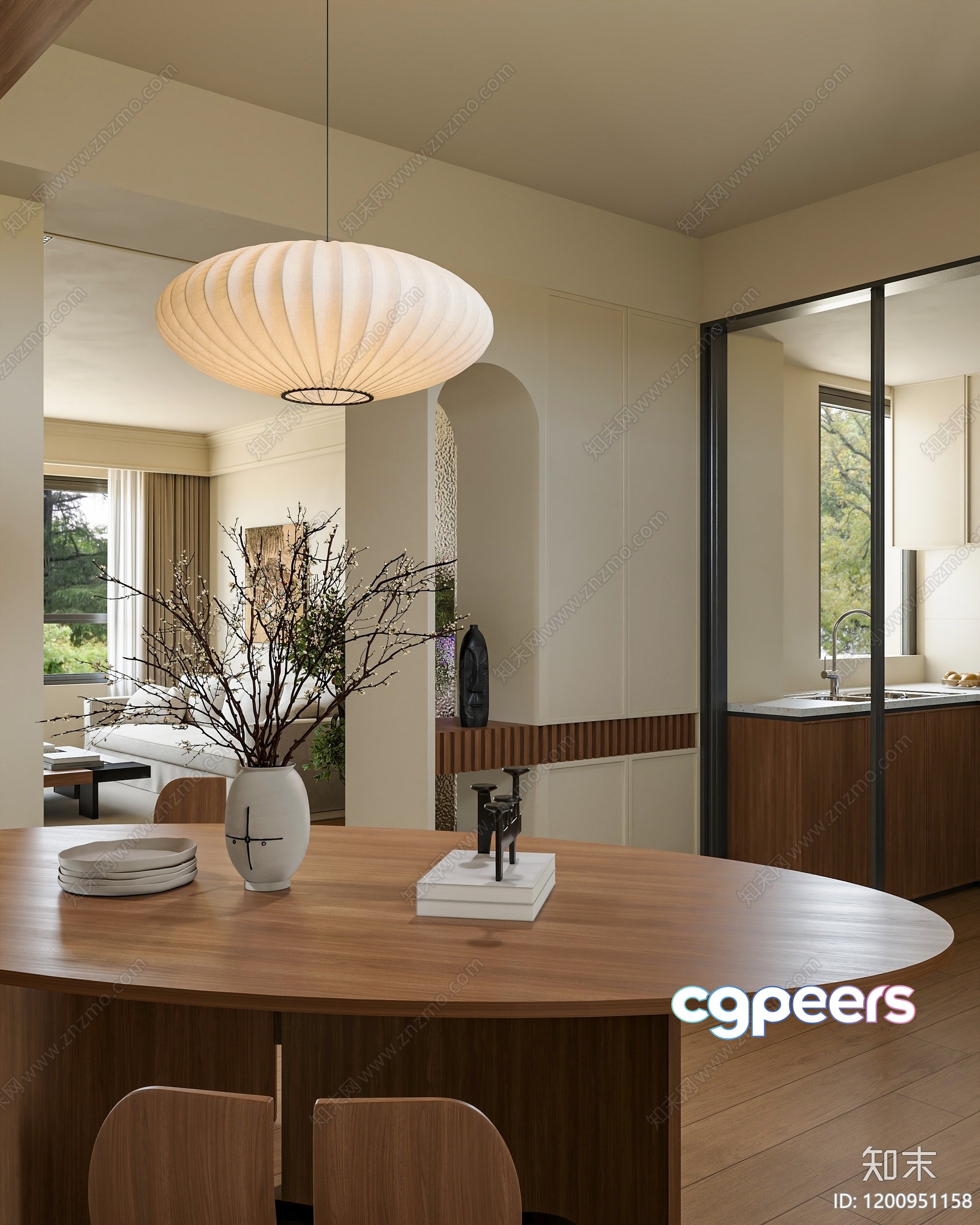 Modern Dining Area 3D Model - 12843 - CORONA Render Modern Dining Area 3D Model - 12843 - CORONA Render