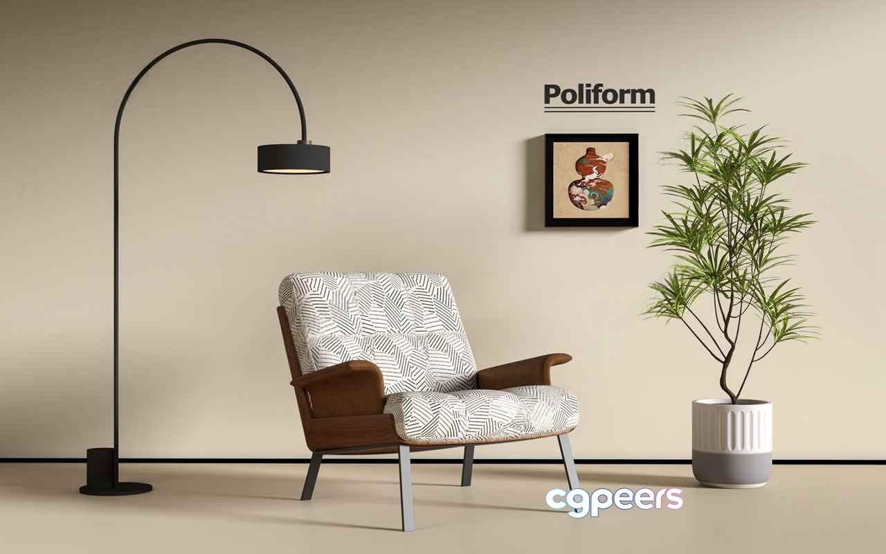 Modern Living Room 3D Model - 3532 - VRAY Render