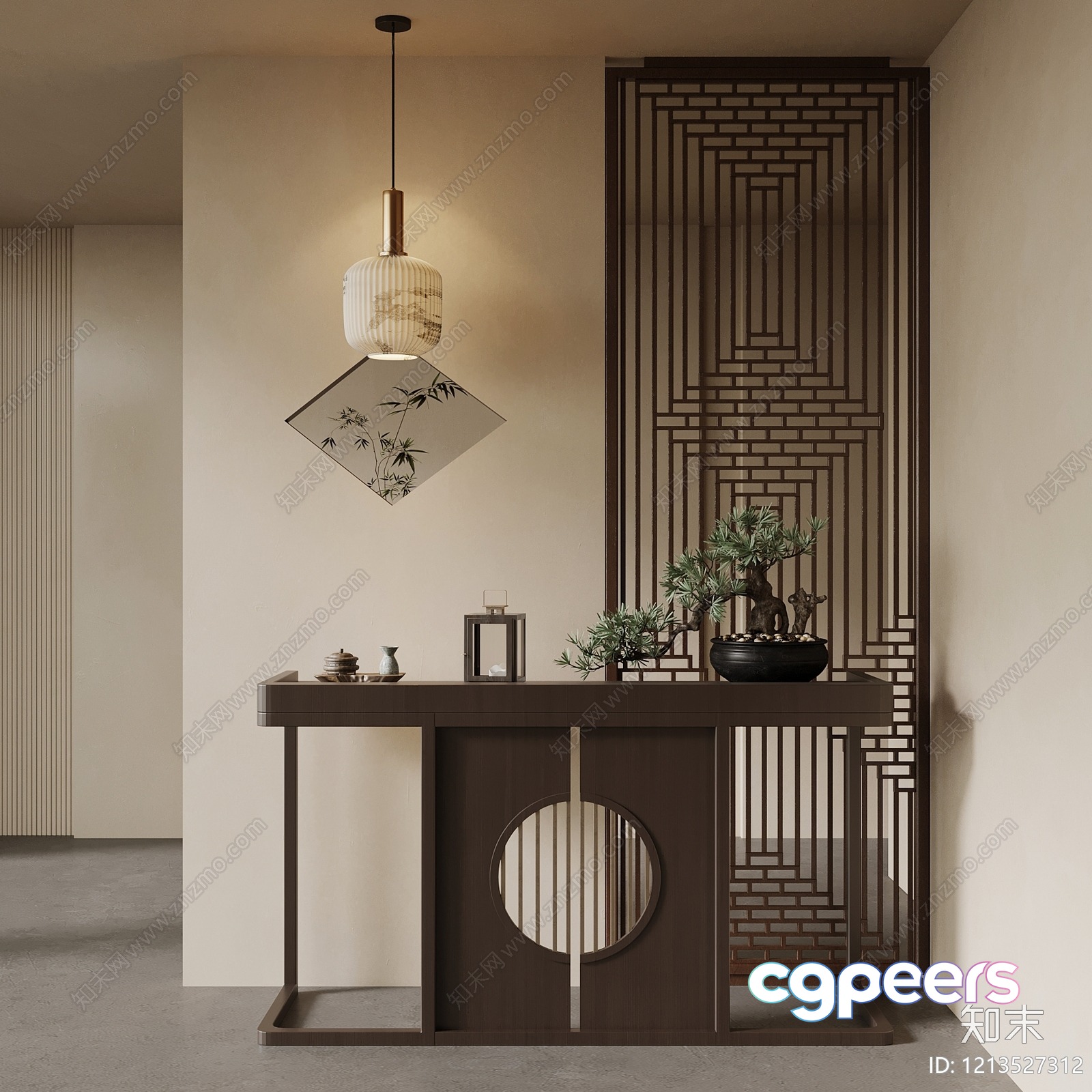 Modern Asian Decor 3D Model - 11266 - VRAY Render