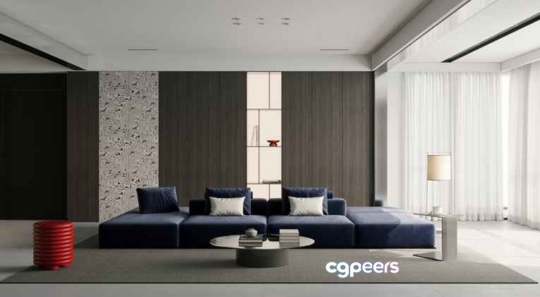 Modern Living Room 3D Model - 10455 - CORONA Render Modern Living Room 3D Model - 10455 - CORONA Render