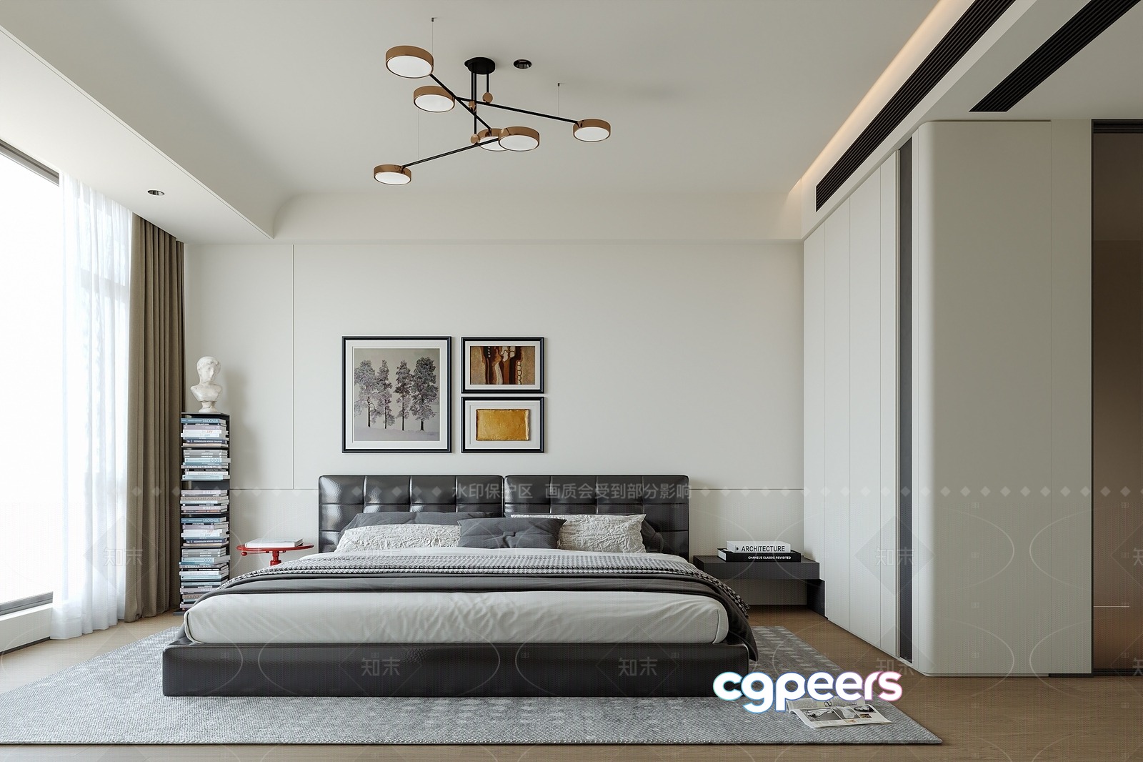 Cozy Modern Bedroom 3D Model - 4701 - VRAY Render