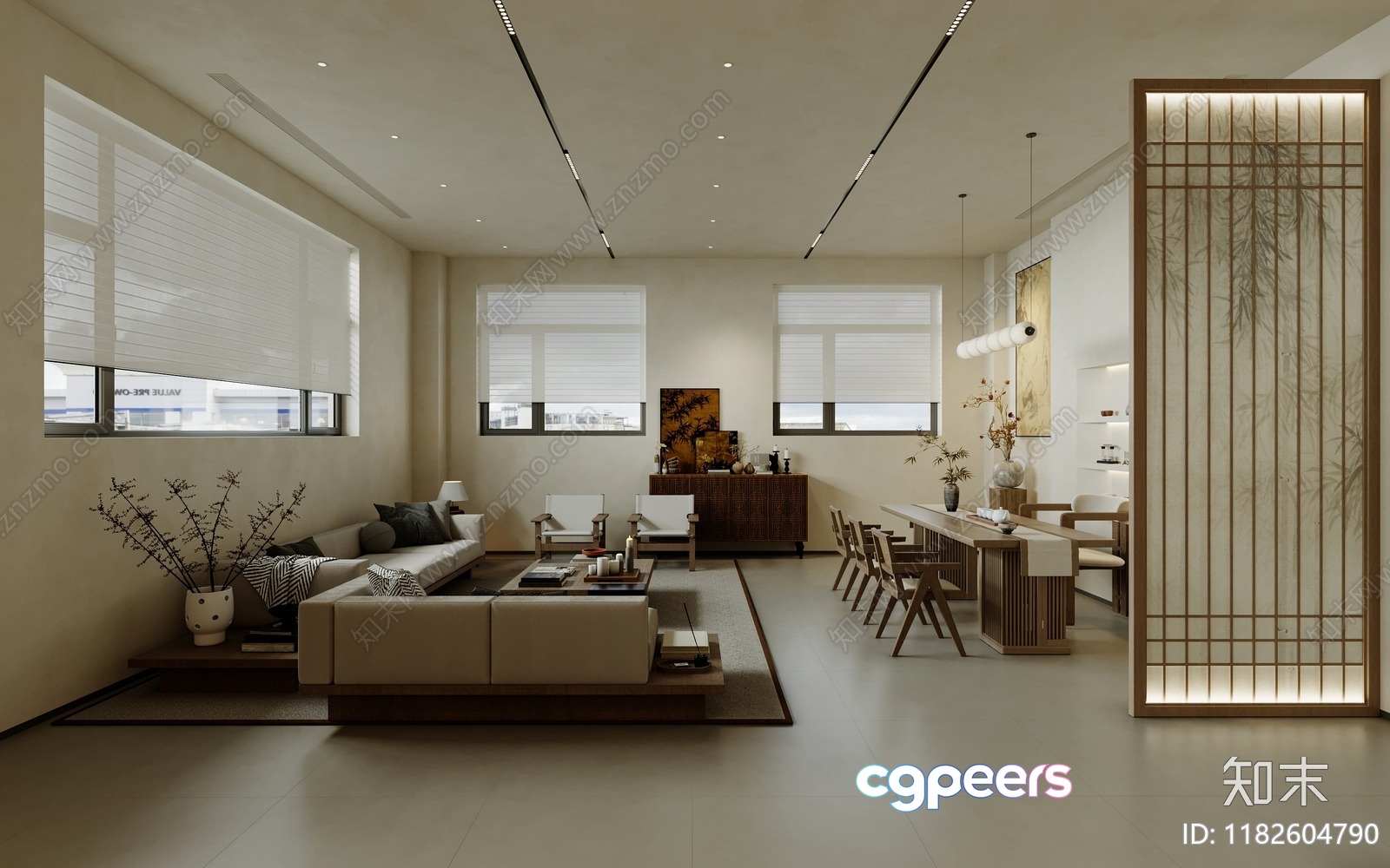 Modern Living Room 3D Model - 16394 - VRAY Render