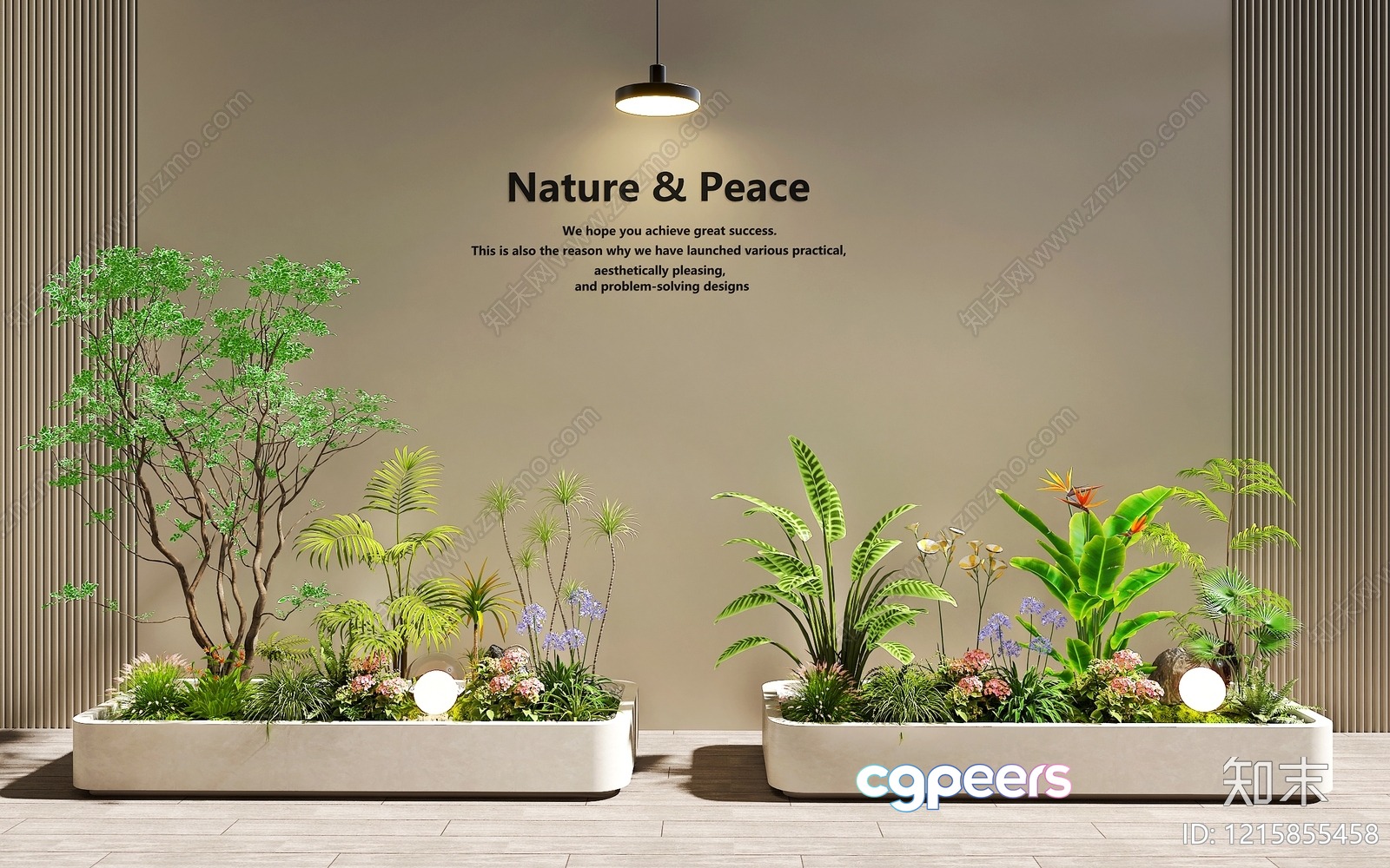 Modern Plant Arrangement 3D Model - 12077 - VRAY Render Modern Plant Arrangement 3D Model - 12077 - VRAY Render