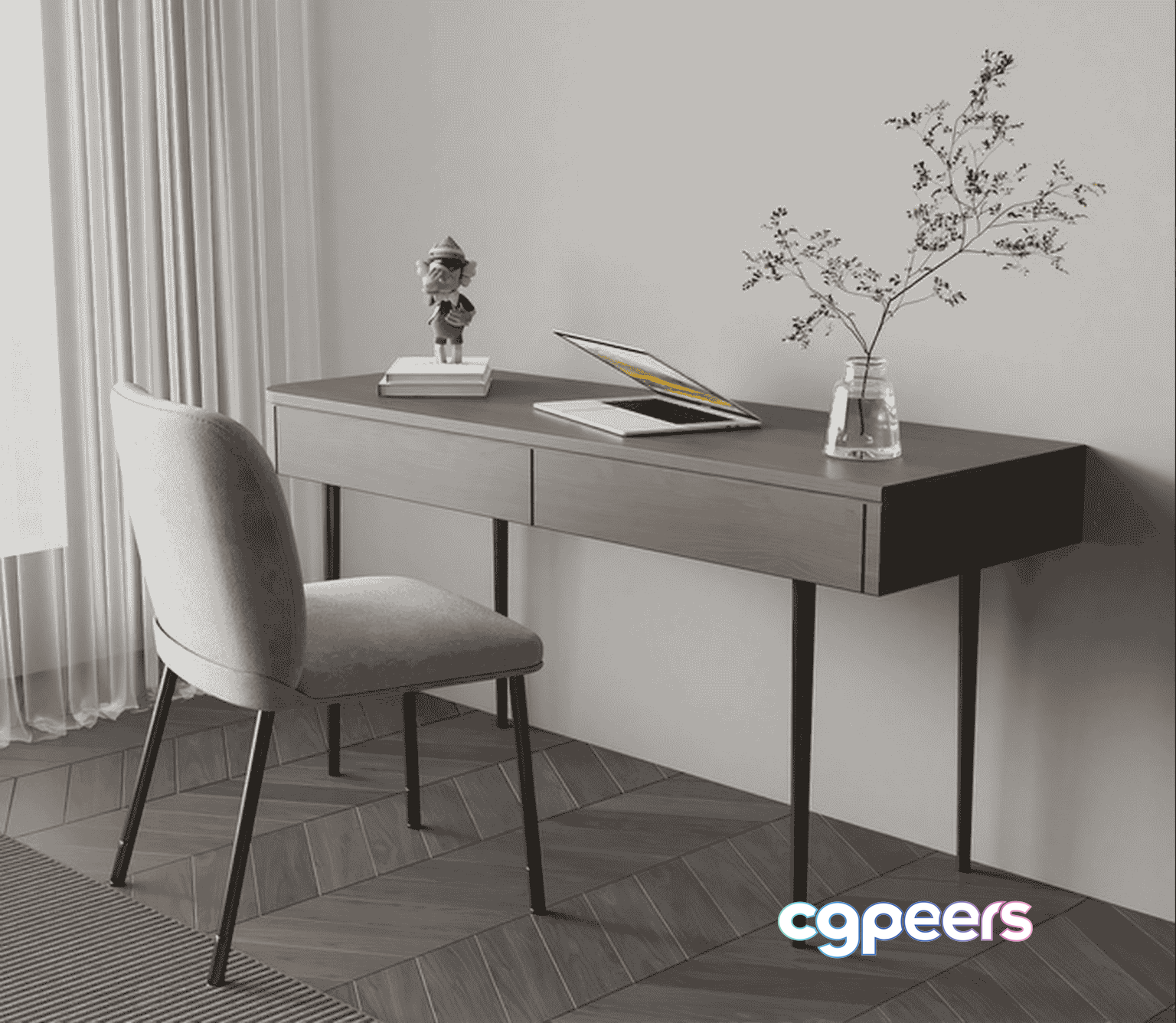 Minimalist Desk Setup 3D Model - 15132 - VRAY Render Minimalist Desk Setup 3D Model - 15132 - VRAY Render