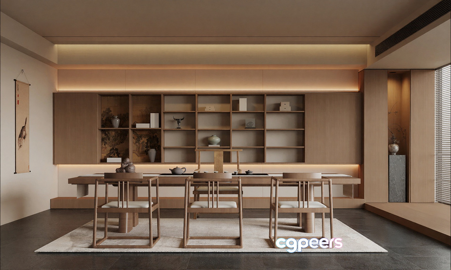 Minimalist Dining Room 3D Model - 7733 - VRAY Render