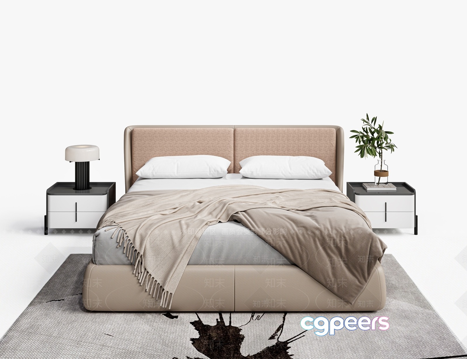 Cozy Modern Bedroom 3D Model - 13356 - VRAY Render