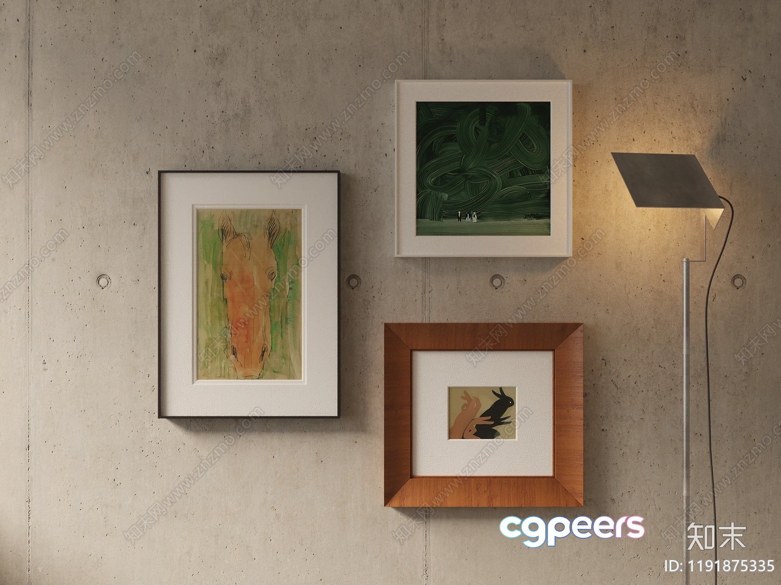 Three Framed Pictures 3D Model - 17812 - CORONA Render Three Framed Pictures 3D Model - 17812 - CORONA Render