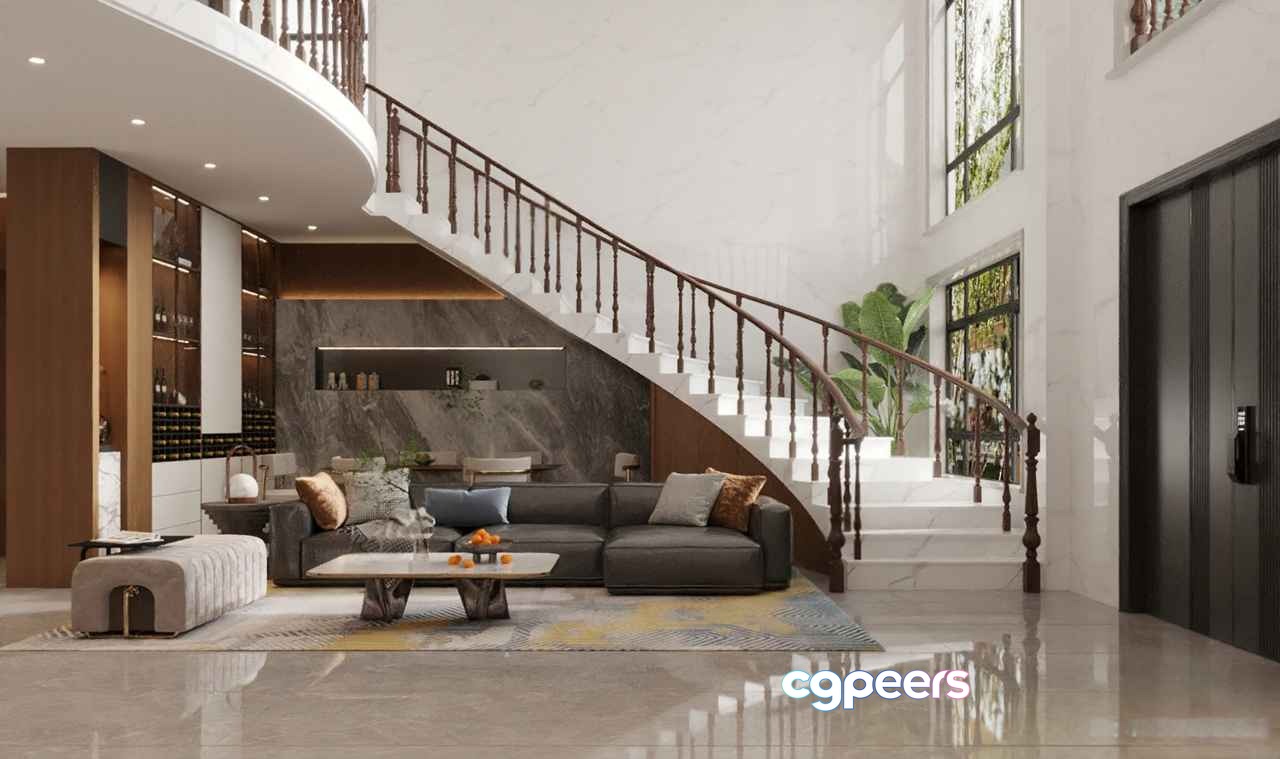 Modern Living Room 3D Model - 114 - VRAY Render Modern Living Room 3D Model - 114 - VRAY Render