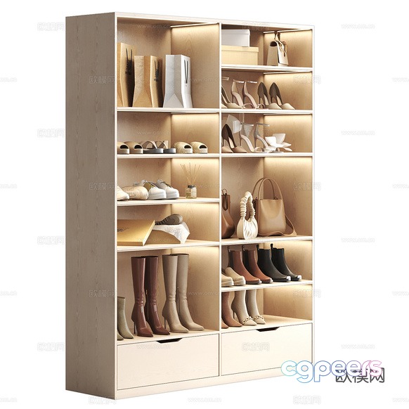 Shoe And Handbag Storage Unit 3D Model - 9956 - CORONA Render