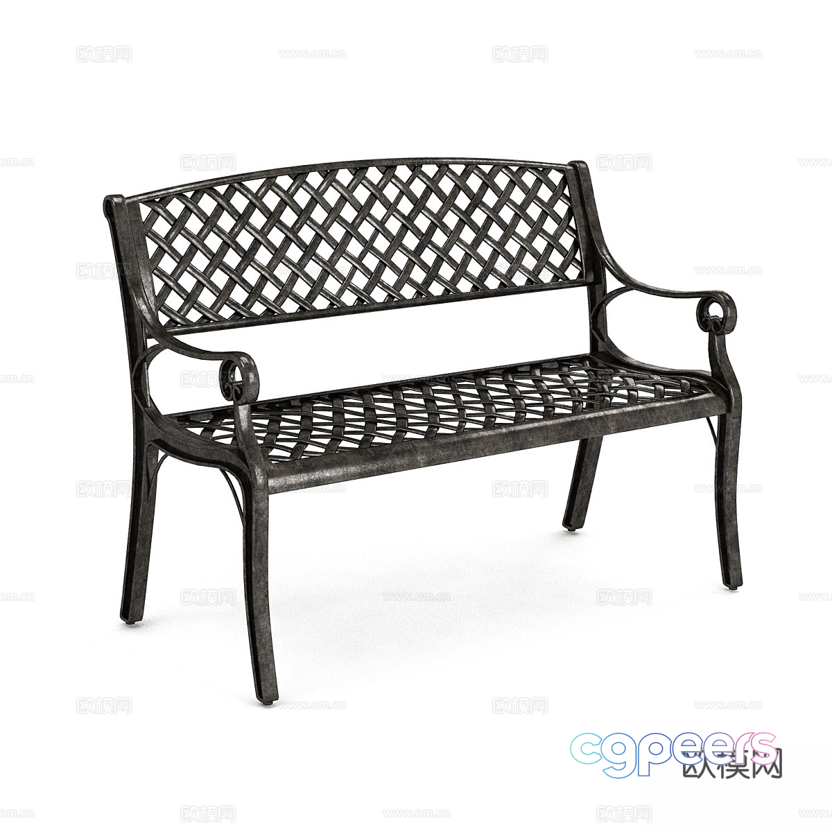 Outdoor Metal Bench 3D Model - 424 - VRAY Render Outdoor Metal Bench 3D Model - 424 - VRAY Render