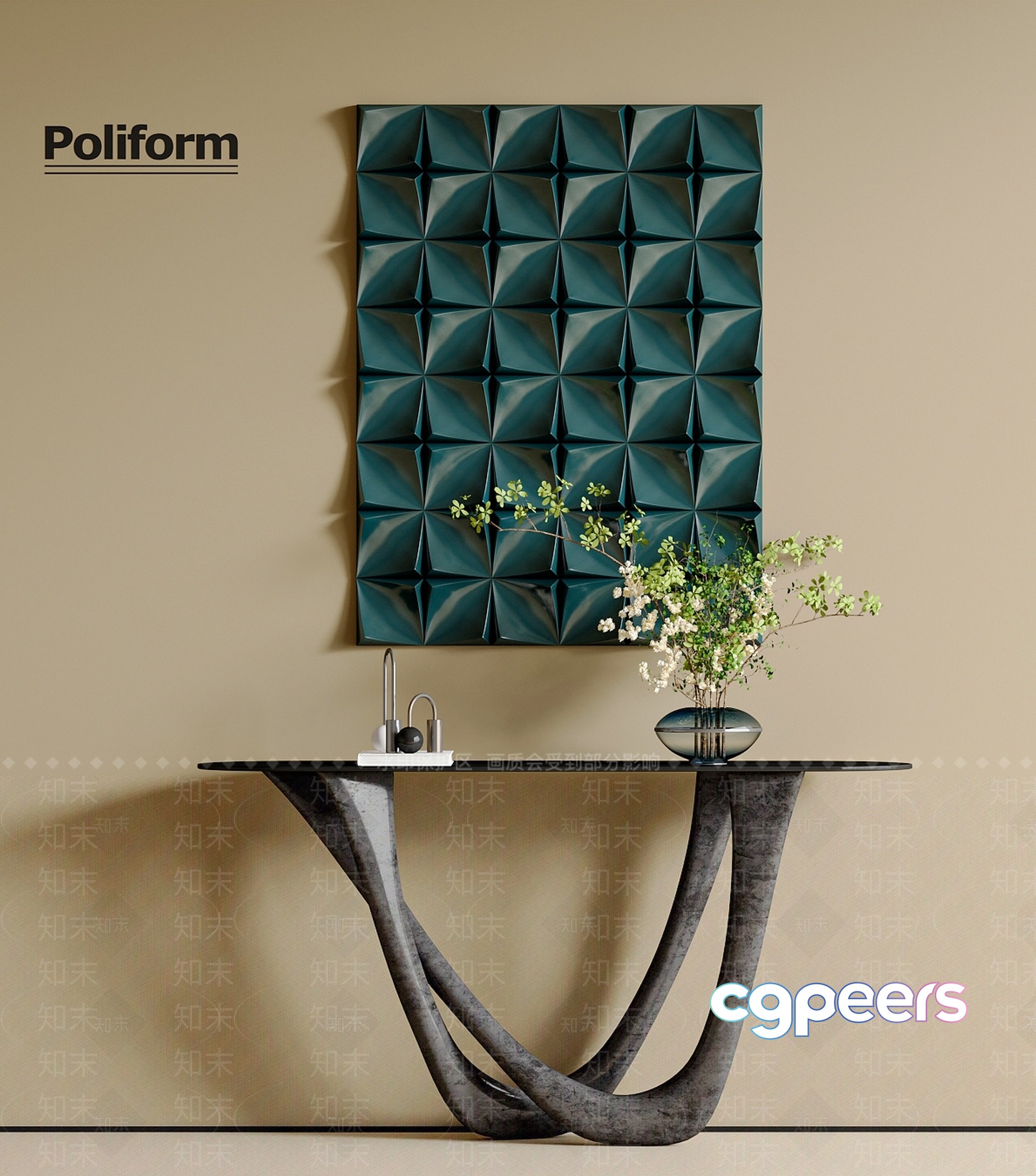 Modern Console Table 3D Model - 8396 - VRAY Render Modern Console Table 3D Model - 8396 - VRAY Render
