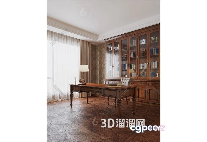 A Classic Office Space 3D Model - 7121 - VRAY Render A Classic Office Space 3D Model - 7121 - VRAY Render