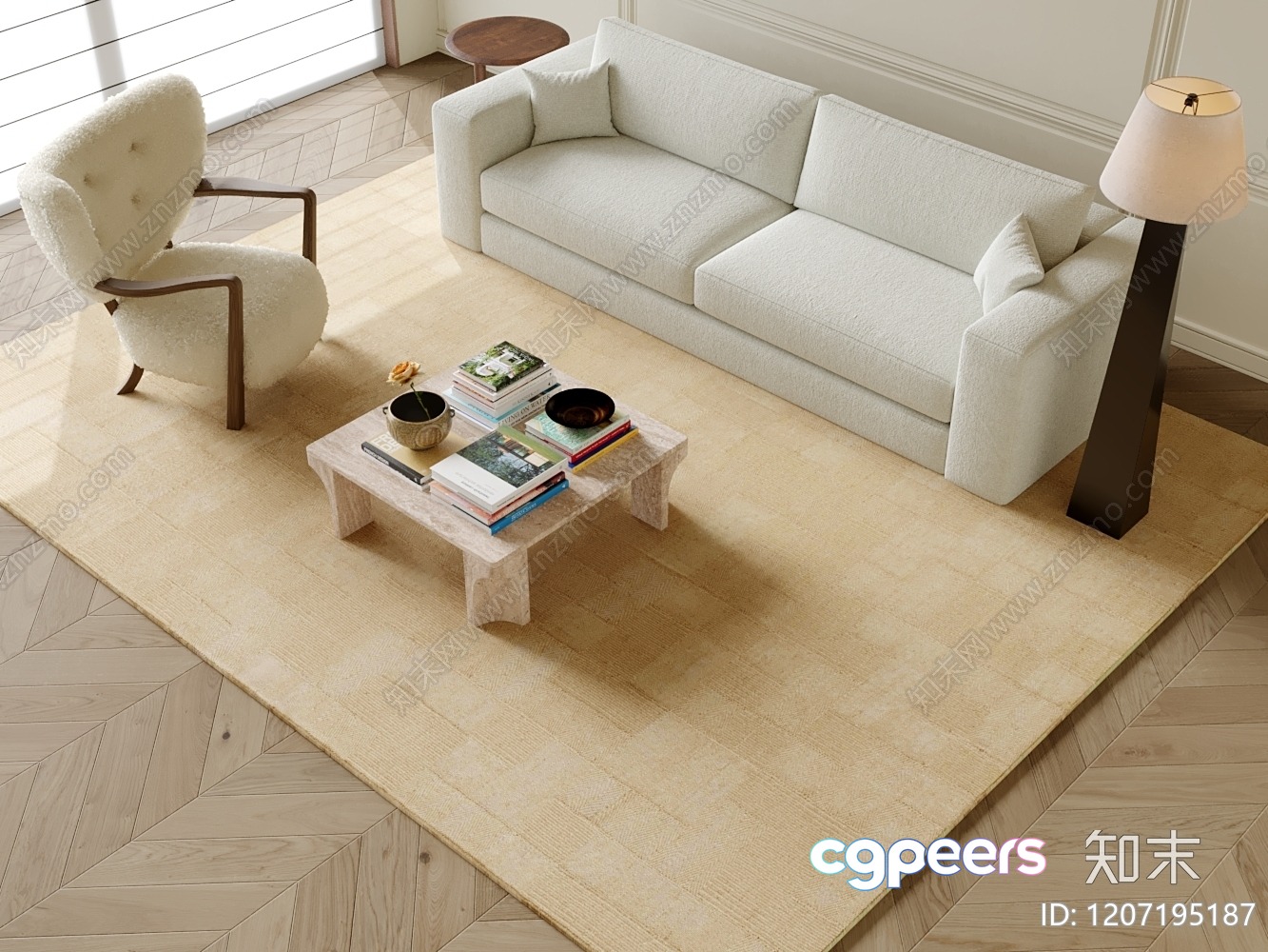 Modern Living Room 3D Model - 21368 - VRAY Render