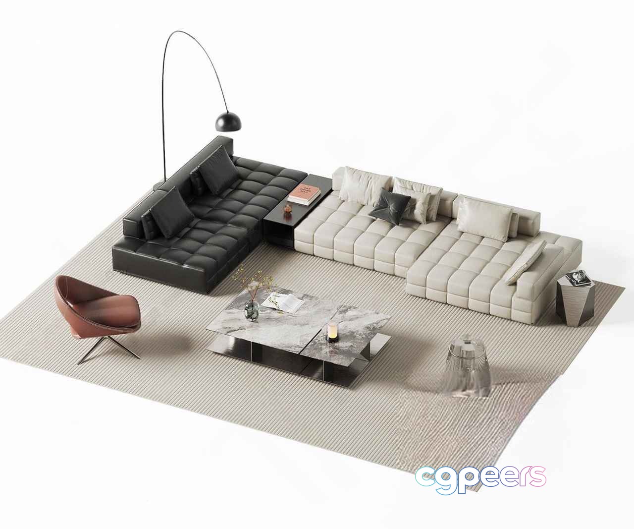 Modern Living Room 3D Model - 11302 - CORONA Render