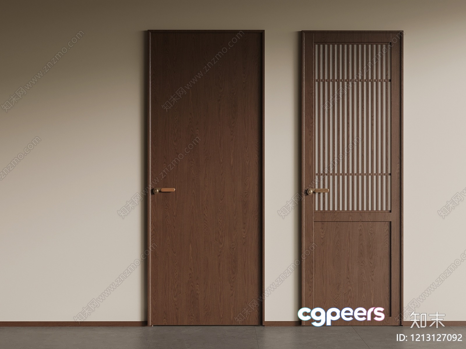 Wooden Doors 3D Model - 12798 - VRAY Render