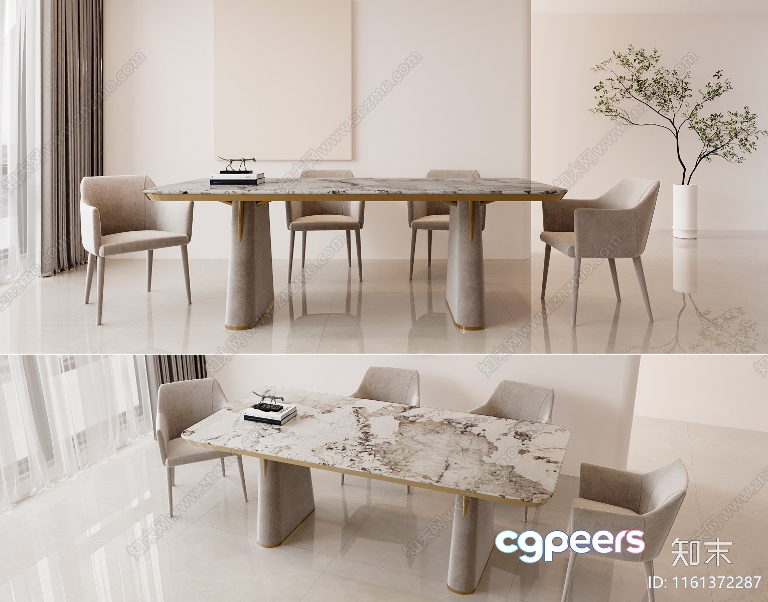 Modern Dining Table 3D Model - 8725 - CORONA Render