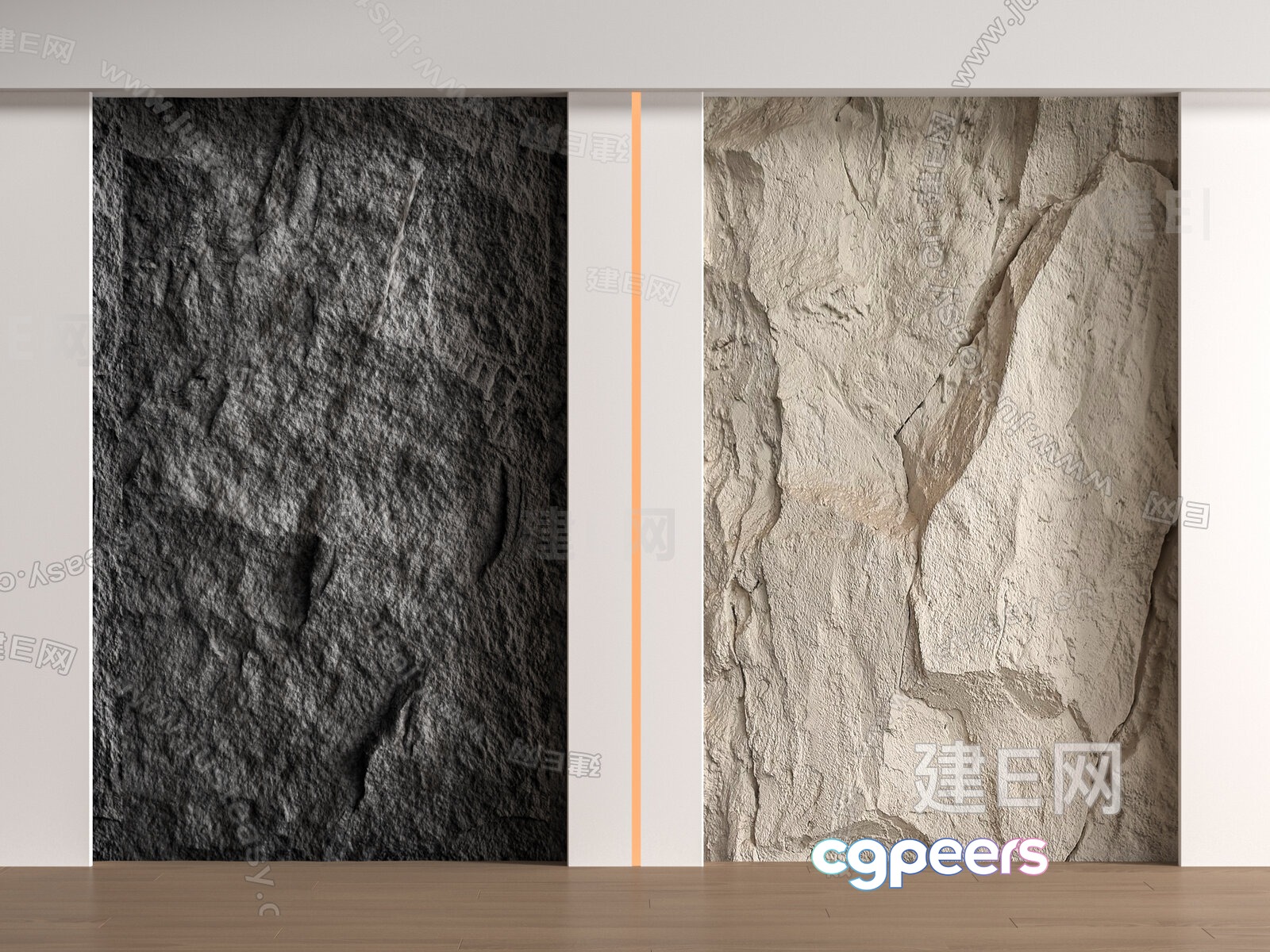 Two Large Stone Walls 3D Model - 12240 - VRAY Render
