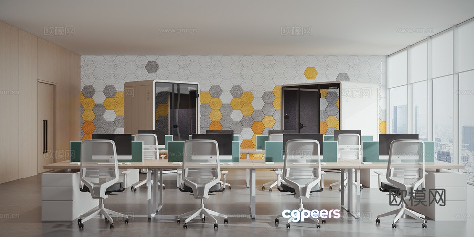 Modern Office Space 3D Model - 3402 - VRAY Render Modern Office Space 3D Model - 3402 - VRAY Render
