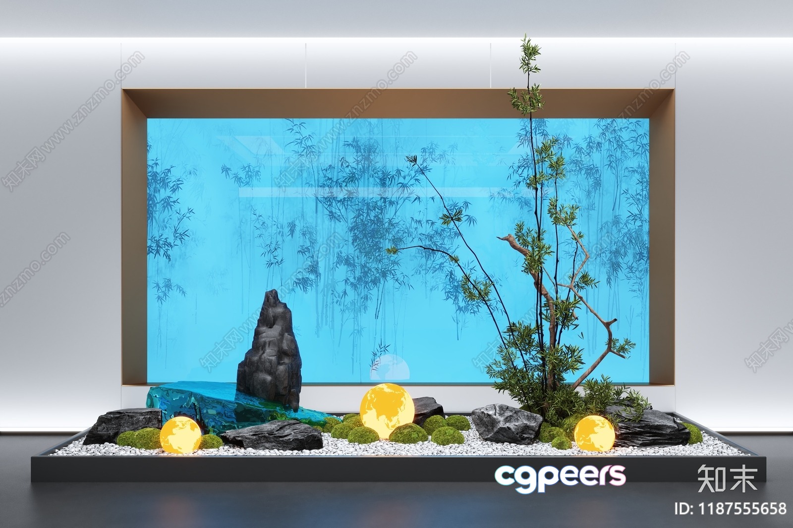 A Serene Indoor Garden 3D Model - 11732 - VRAY Render