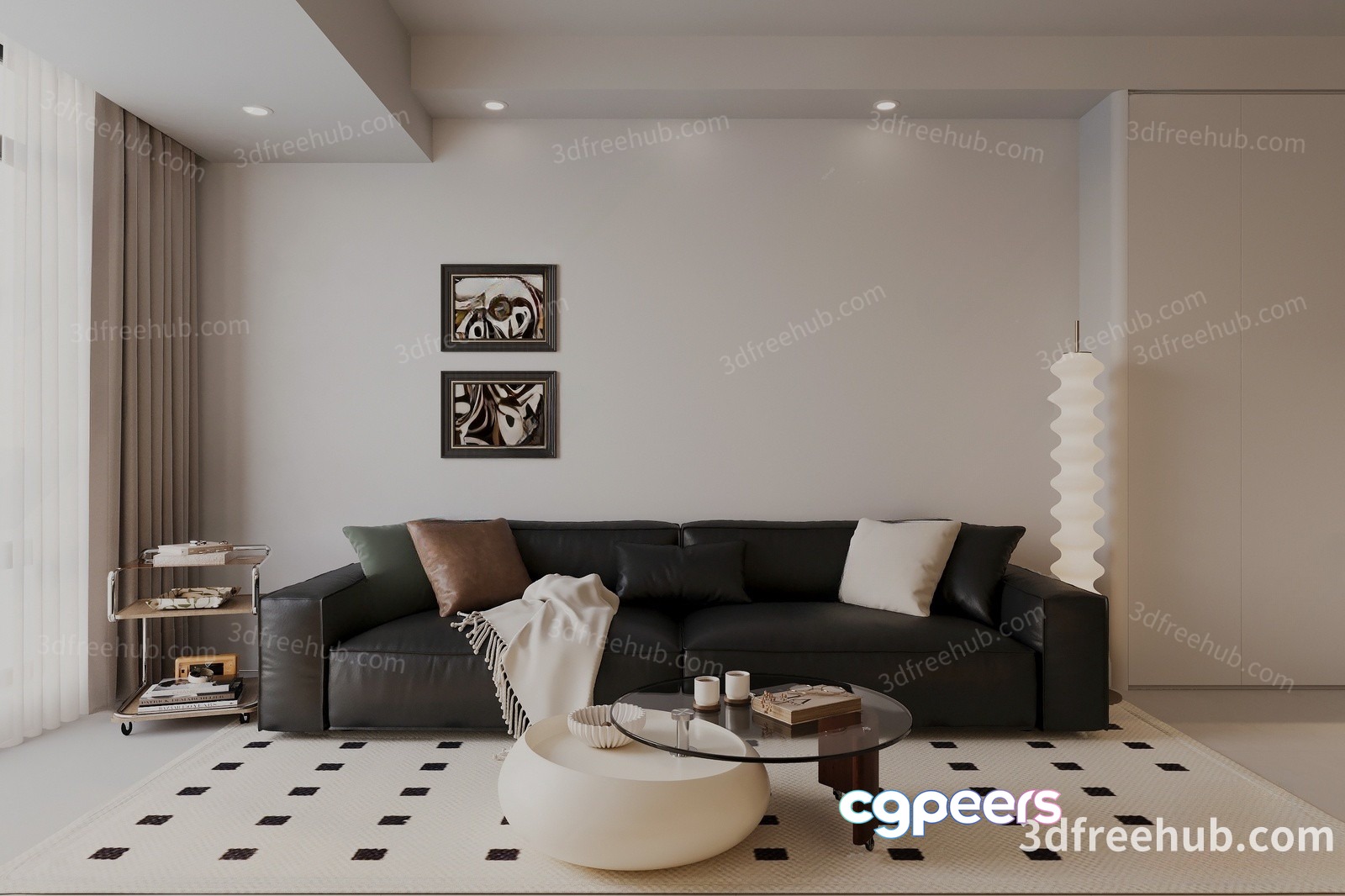 Modern Living Room 3D Model - 18910 - VRAY Render