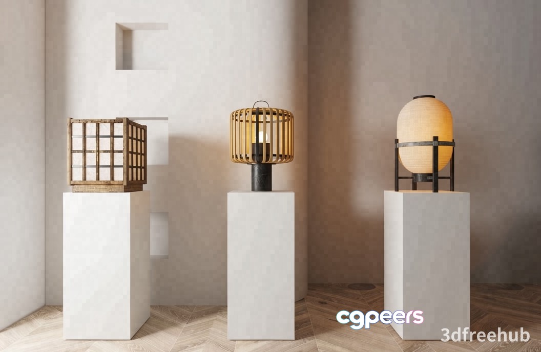 Modern Japanese Lanterns 3D Model - 22888 - VRAY Render Modern Japanese Lanterns 3D Model - 22888 - VRAY Render