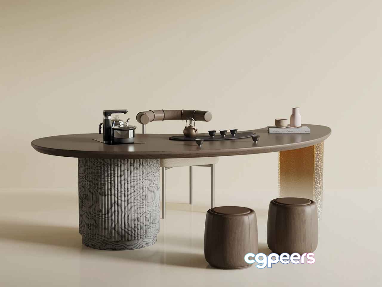 Modern Table Set 3D Model - 2973 - VRAY Render Modern Table Set 3D Model - 2973 - VRAY Render