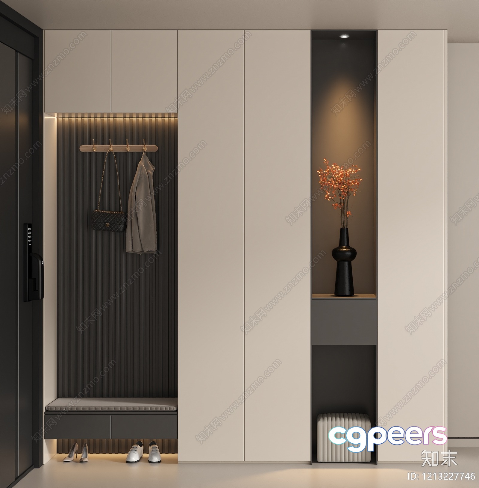 Modern Sleek Closet 3D Model - 8007 - VRAY Render