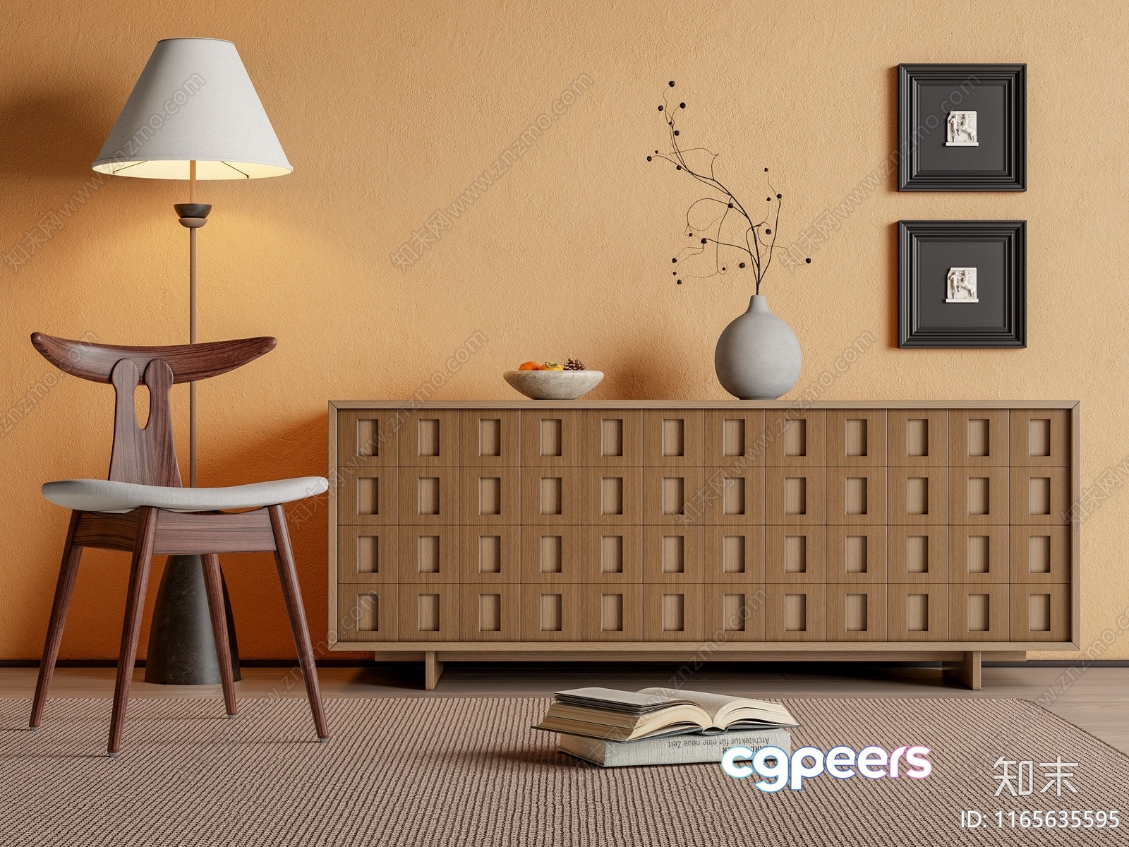 Mid-Century Modern Room 3D Model - 11204 - VRAY Render