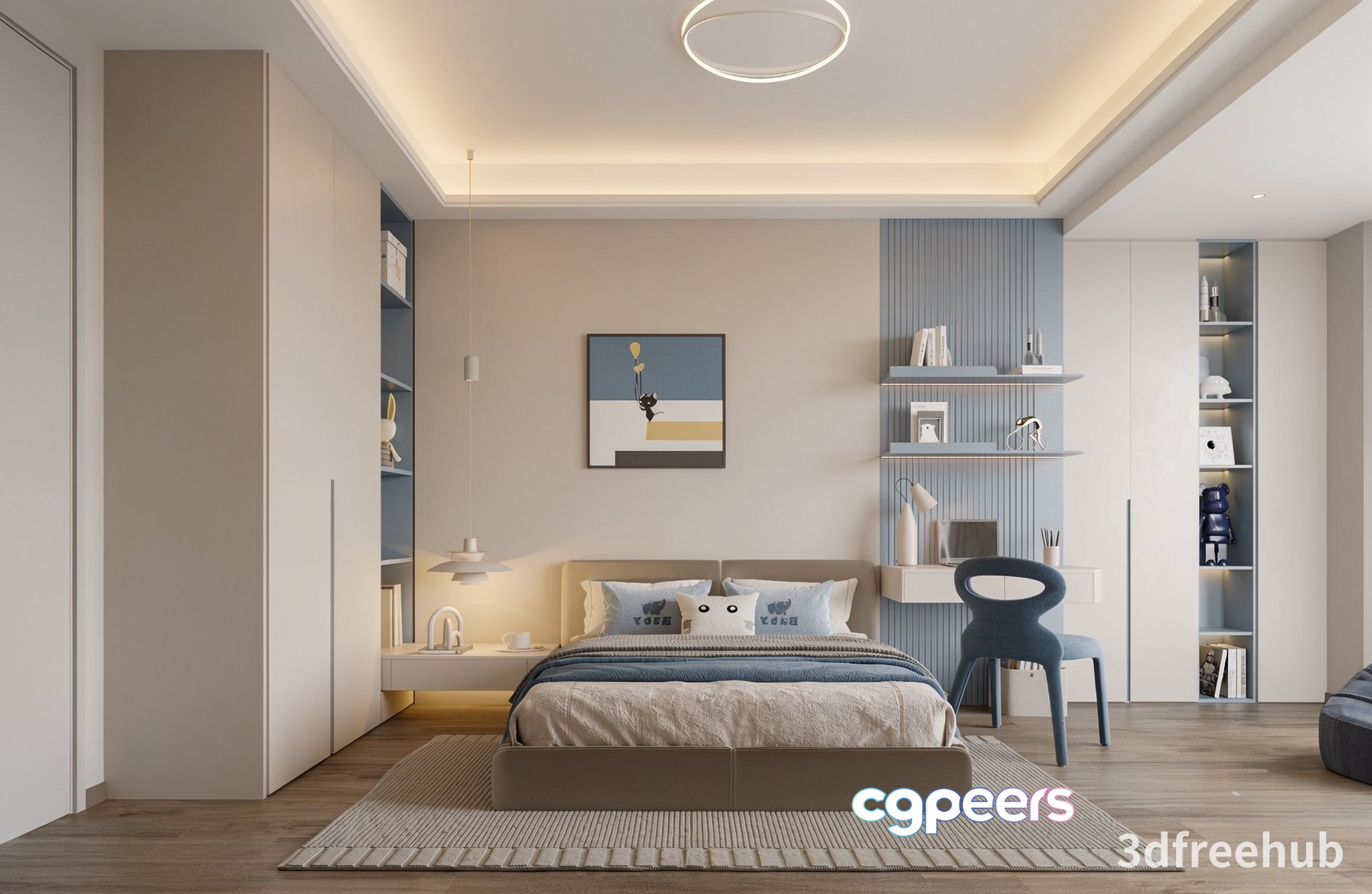 Modern Minimalist Bedroom 3D Model - 21284 - VRAY Render Modern Minimalist Bedroom 3D Model - 21284 - VRAY Render
