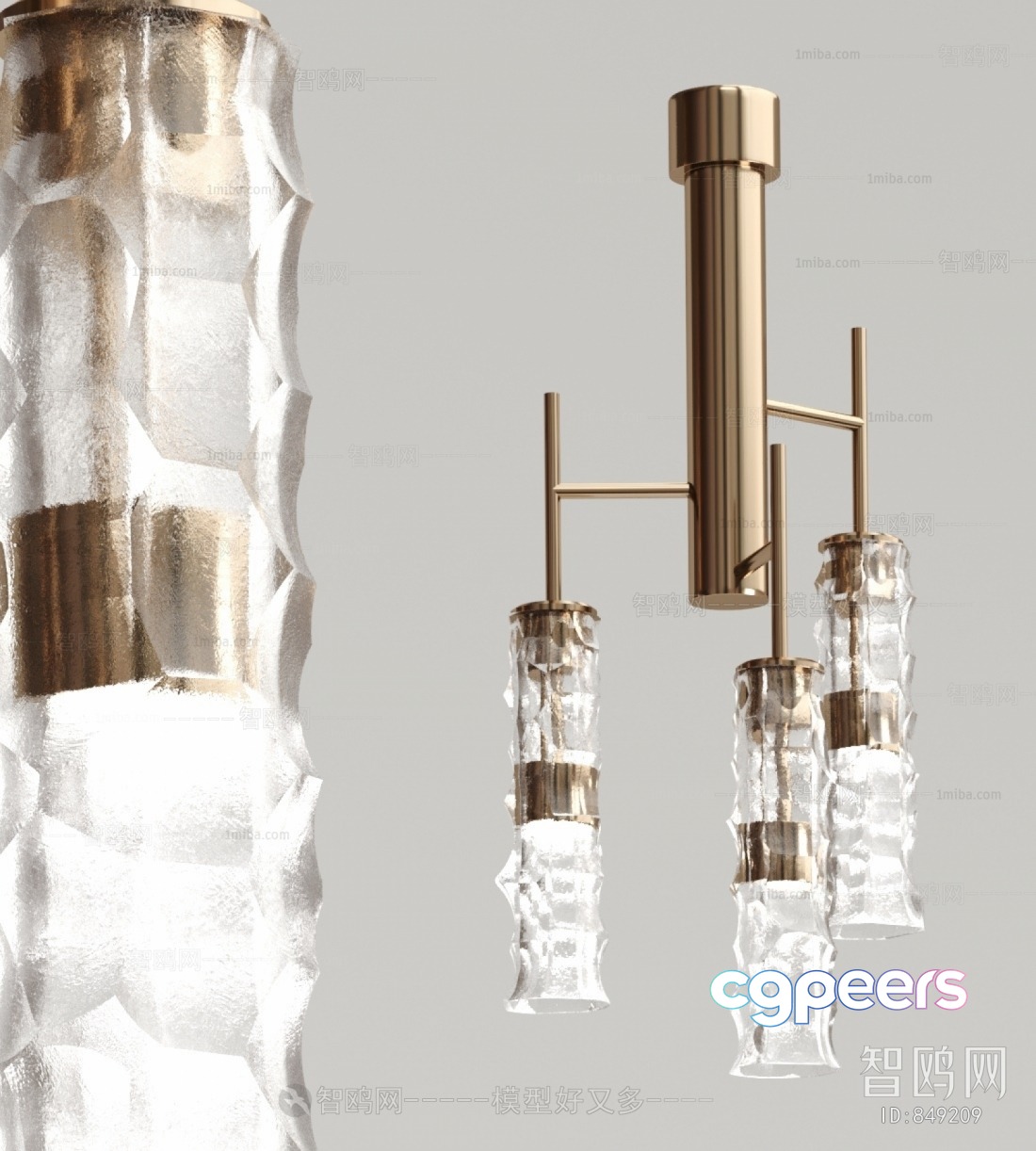 Gold Light Fixture 3D Model - 23148 - VRAY Render