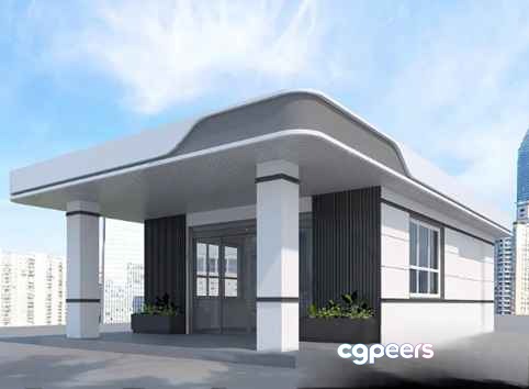 A Modern Building 3D Model - 4618 - VRAY Render