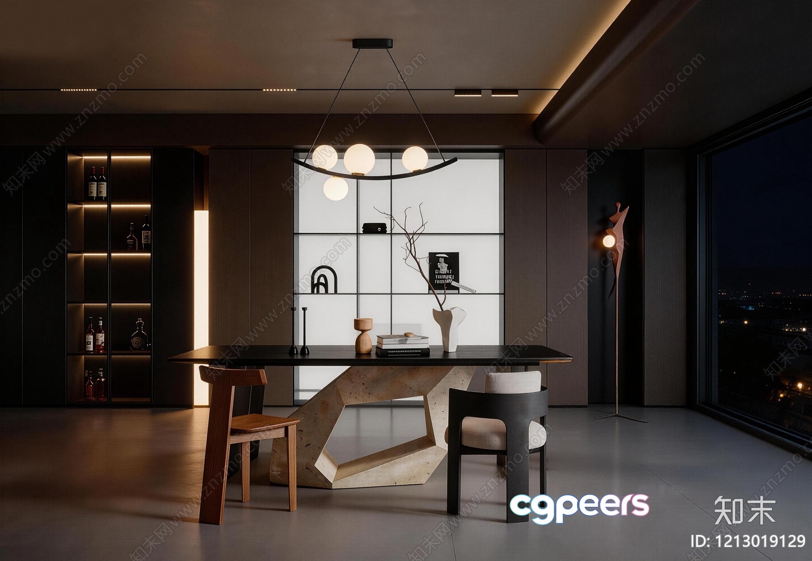 Modern Dining Room 3D Model - 3589 - VRAY Render