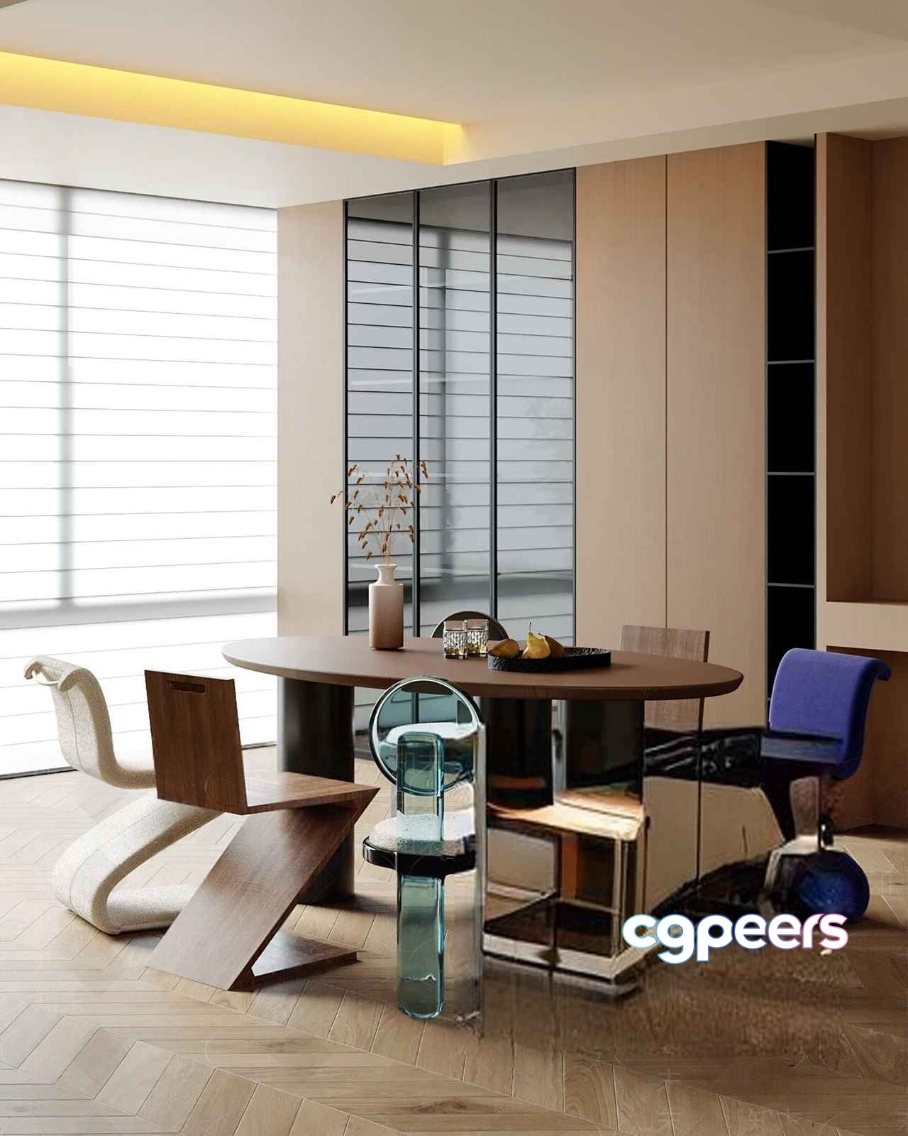 Modern Dining Room 3D Model - 7553 - VRAY Render