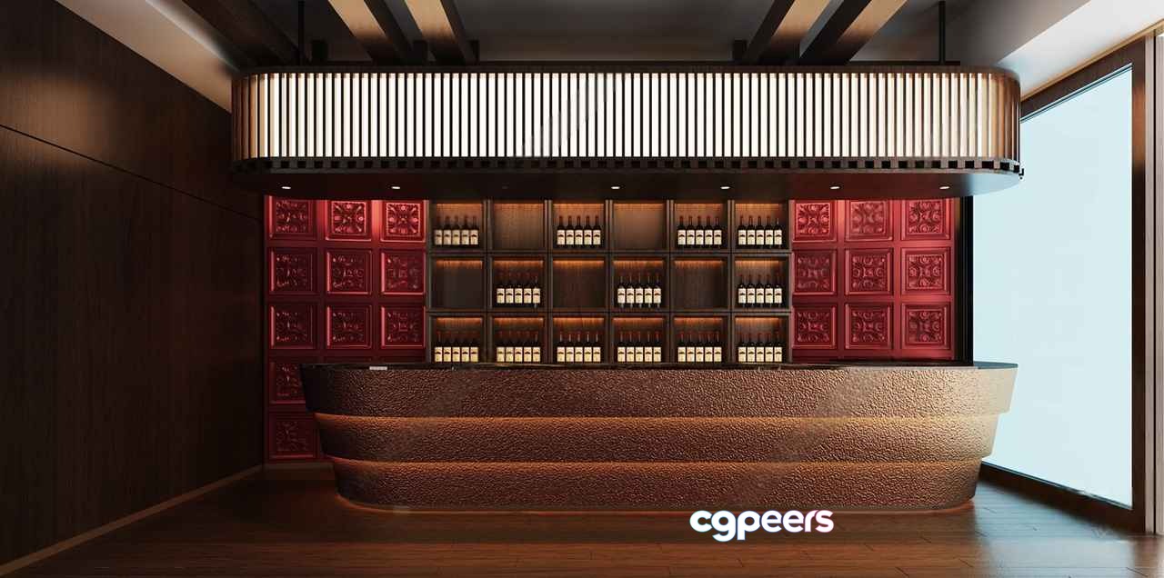 Modern Bar Counter 3D Model - 8620 - VRAY Render Modern Bar Counter 3D Model - 8620 - VRAY Render