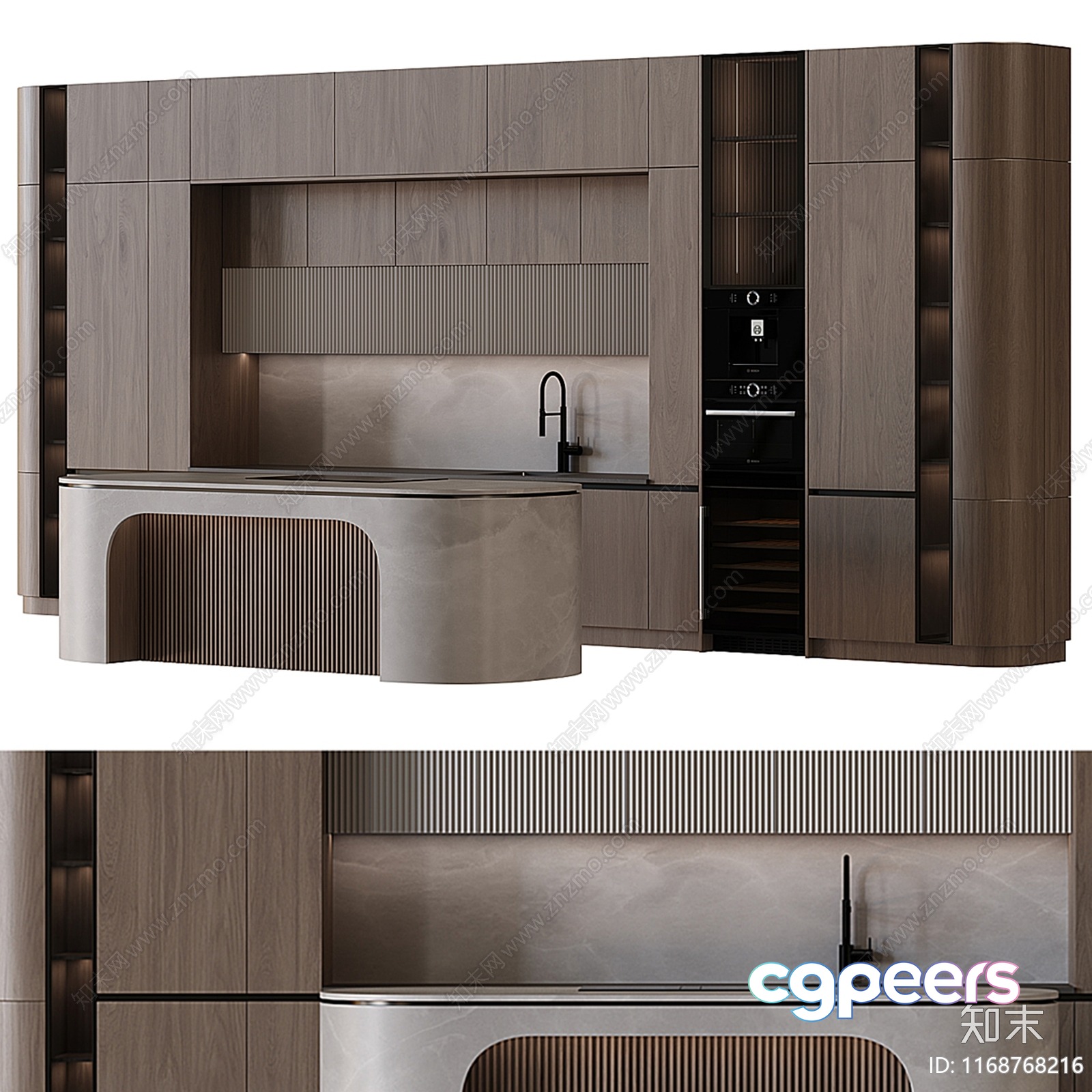 Modern Kitchen 3D Model - 129 - VRAY Render Modern Kitchen 3D Model - 129 - VRAY Render