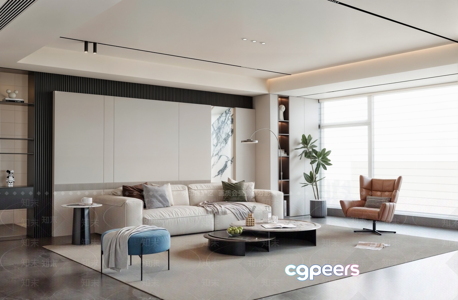 Modern Living Room 3D Model - 1991 - VRAY Render Modern Living Room 3D Model - 1991 - VRAY Render