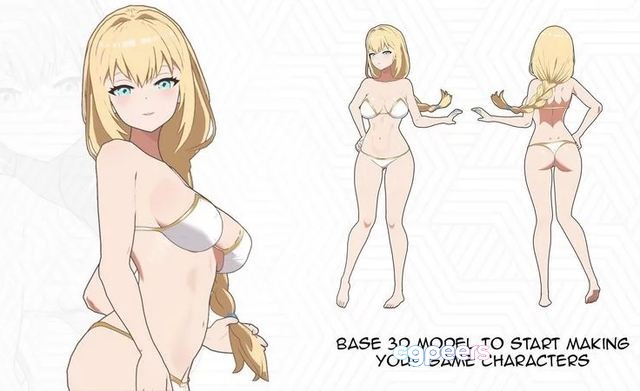 3D Game Assets - Anime Female Character in Bikini 3D Game Assets - Anime Female Character in Bikini