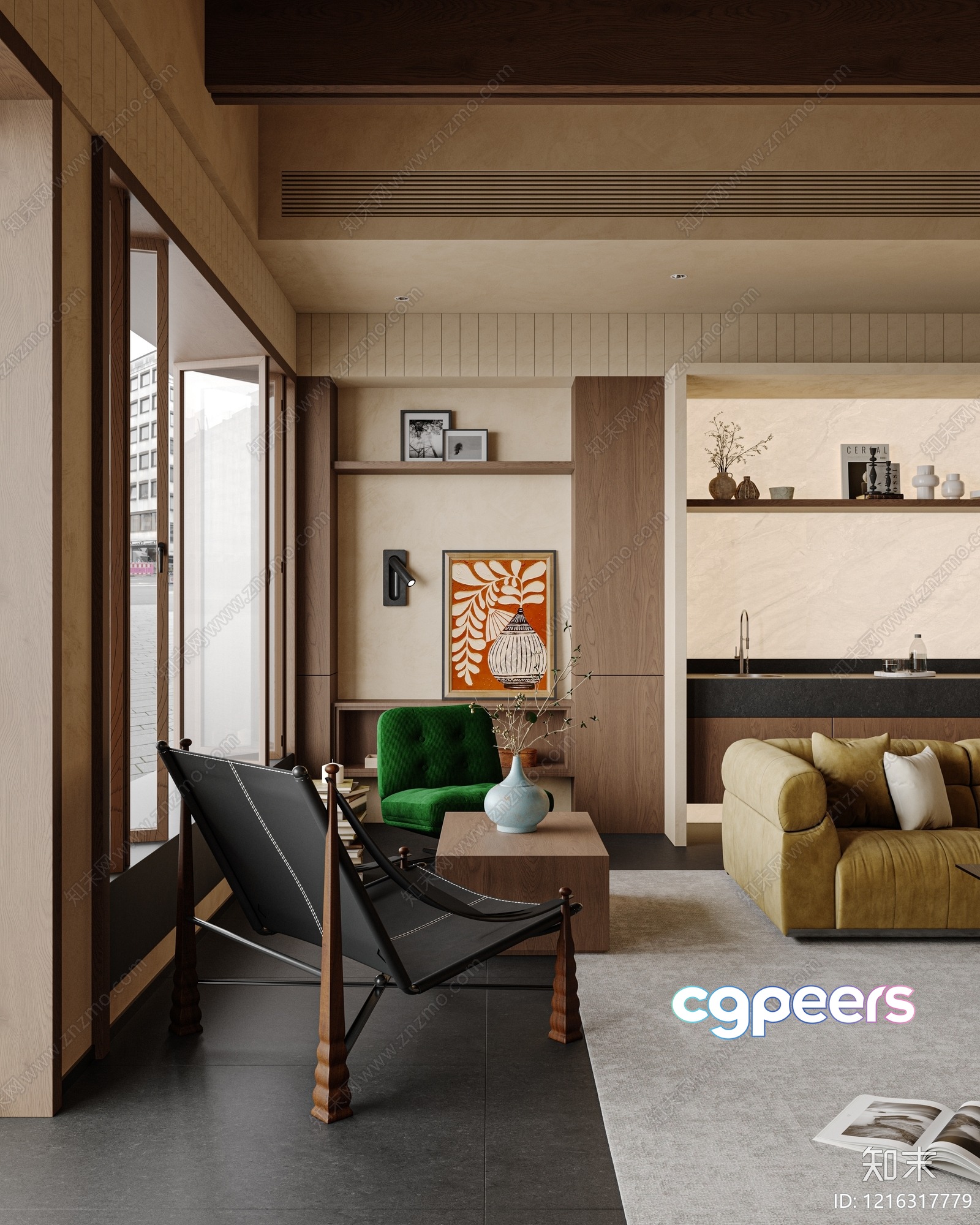Modern Living Room 3D Model - 12296 - VRAY Render