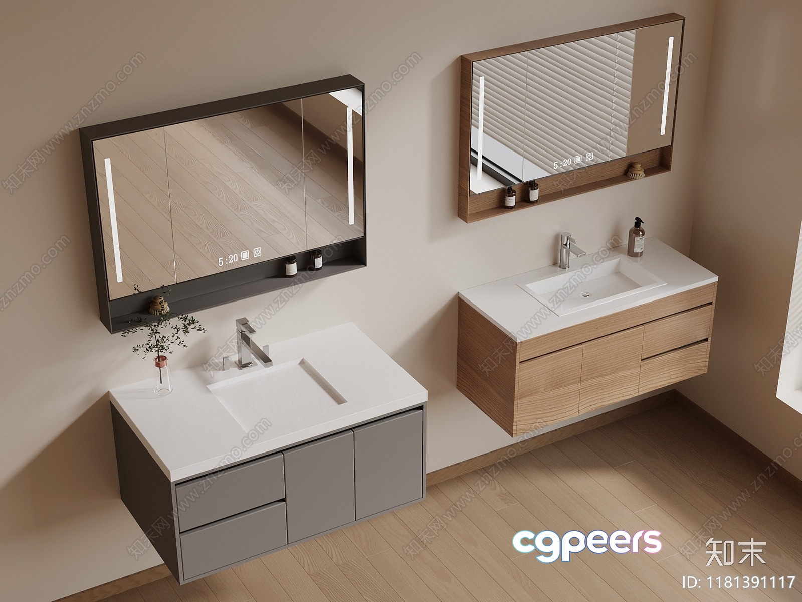 Modern Bathroom Vanity 3D Model - 8626 - VRAY Render