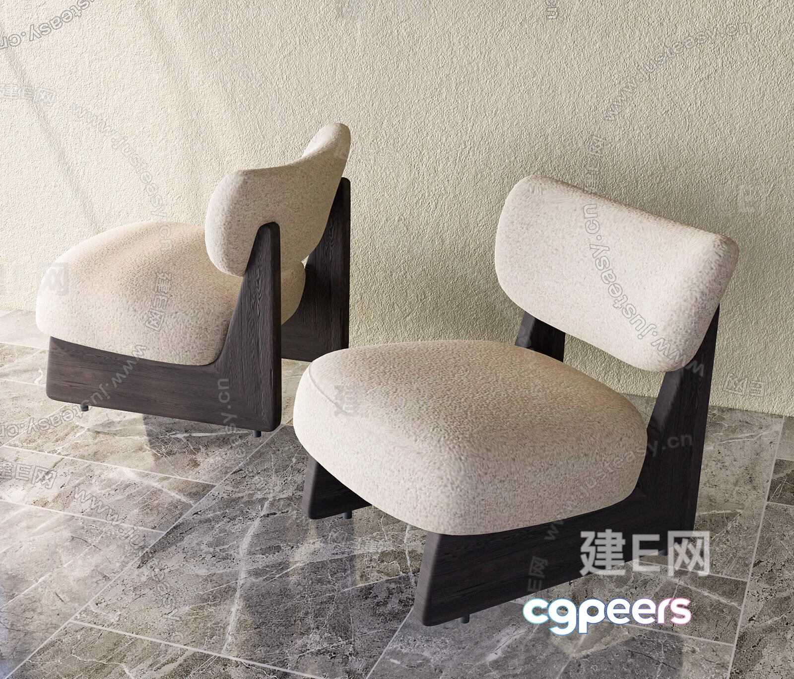 Modern Beige Chairs 3D Model - 22138 - VRAY Render
