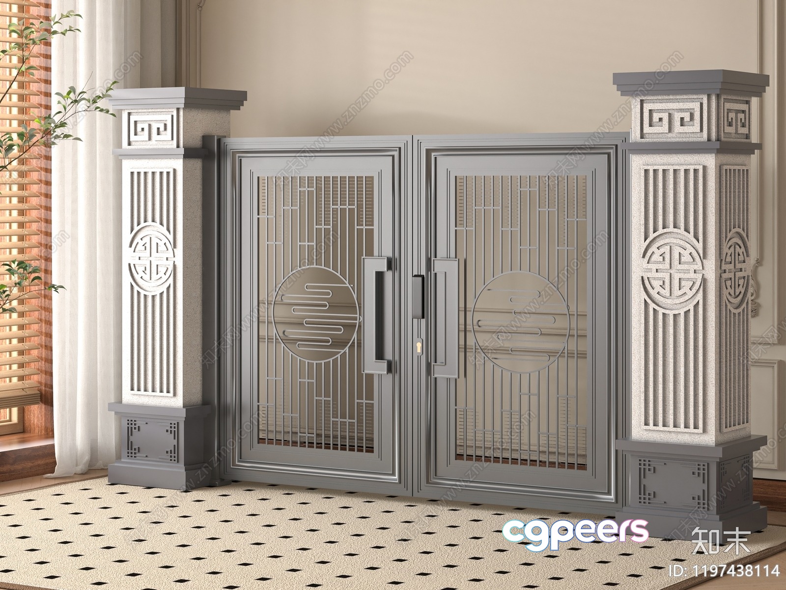 A Decorative Metal Gate 3D Model - 6738 - VRAY Render A Decorative Metal Gate 3D Model - 6738 - VRAY Render
