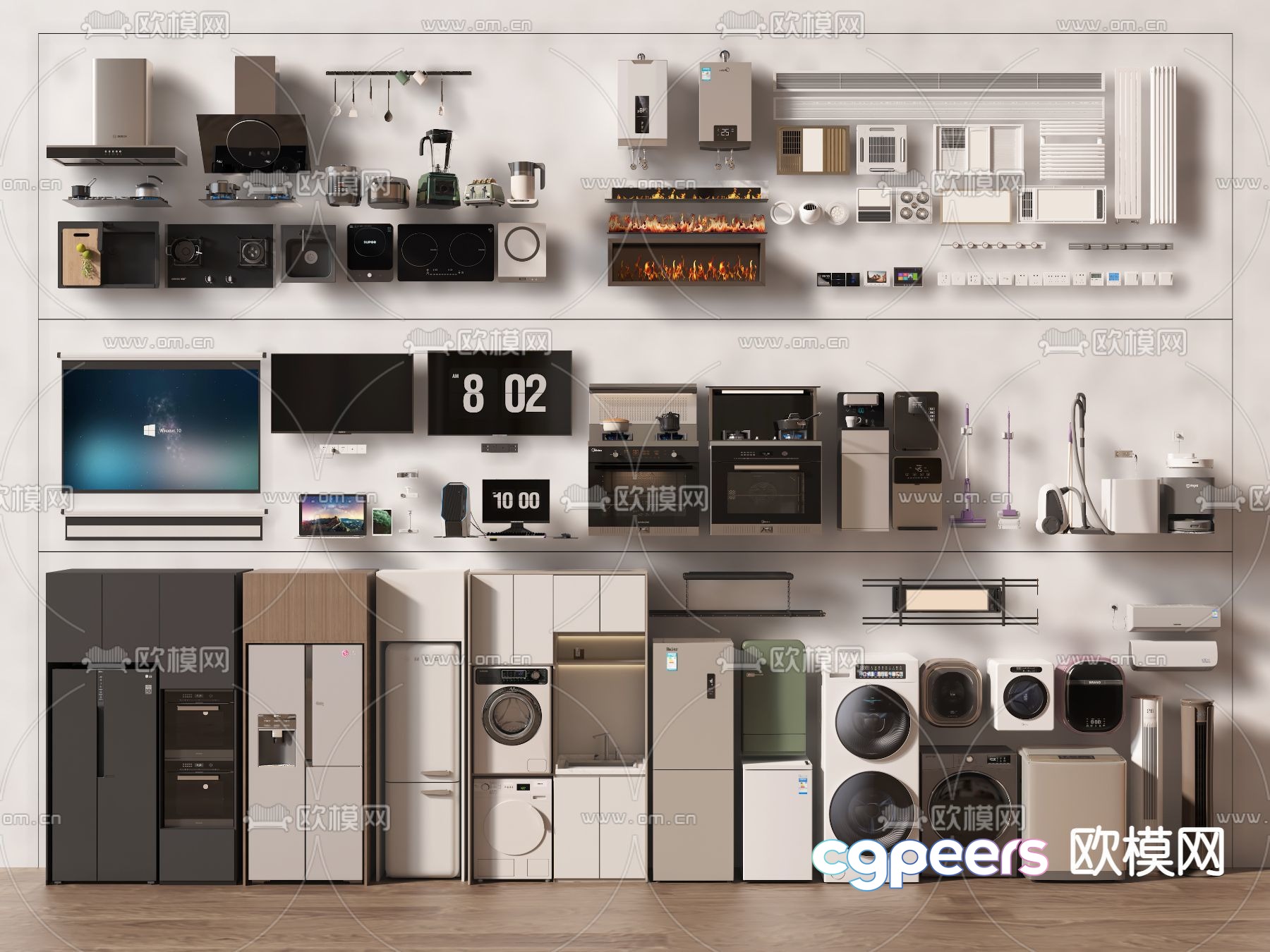 Modern Home Appliances 3D Model - 11804 - VRAY Render Modern Home Appliances 3D Model - 11804 - VRAY Render