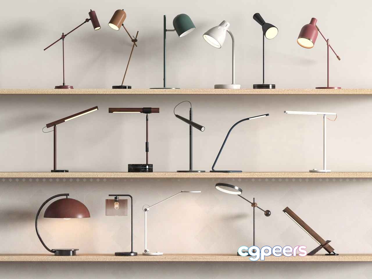 Modern Table Lamps 3D Model - 7321 - VRAY Render