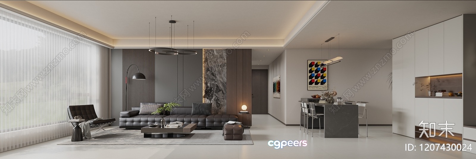 Modern Living Room 3D Model - 761 - VRAY Render