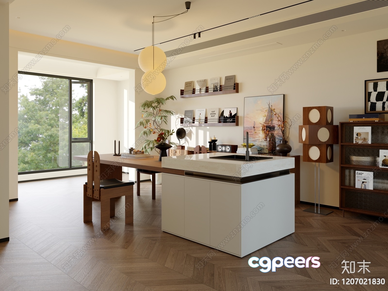 Modern Dining Room 3D Model - 5820 - VRAY Render Modern Dining Room 3D Model - 5820 - VRAY Render