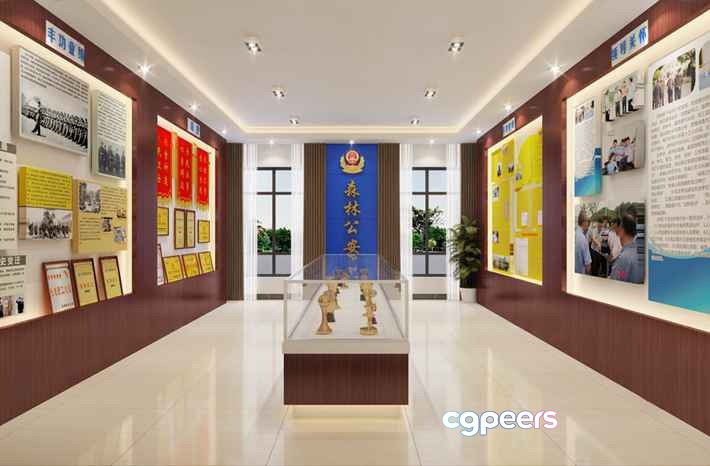 Modern Museum Room 3D Model - 9393 - VRAY Render