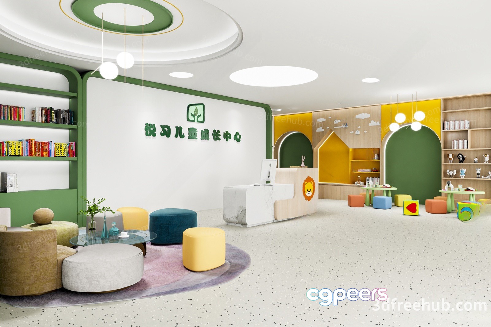 Modern Office Space 3D Model - 21530 - VRAY Render